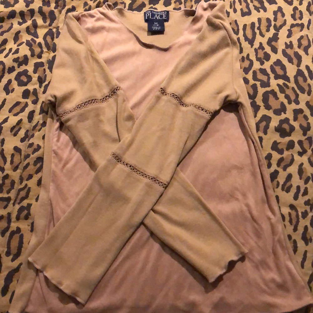 Children’s Place Bohemian Camel Faux Suede/Cotton Mix comfy long sleeved top